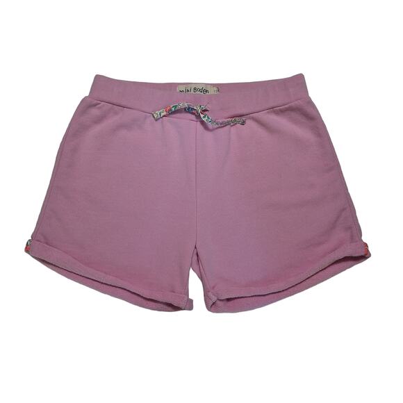 Mini Boden rolled hem floral patch pocket sweat shorts